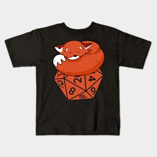 Sleeping Fox With D20 Kids T-Shirt